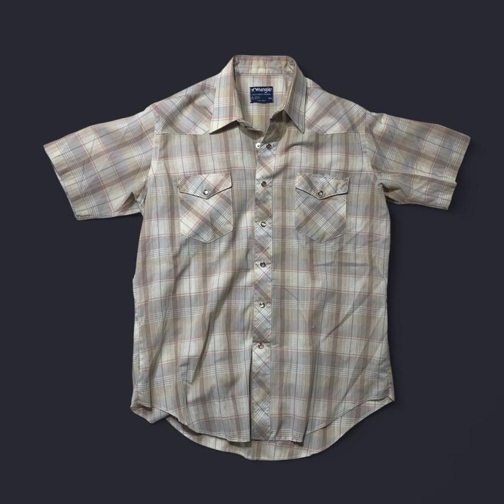 Vintage 70s Wrangler Single Needle Tailoring Pearl Snap Shirt